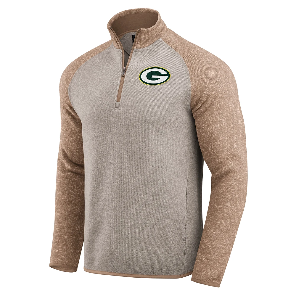 Men's Darius Rucker Collection by Fanatics Tan Green Bay Packers Tonal Quarter-Zip Jacket