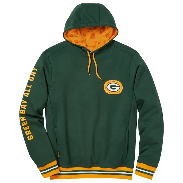 Green Bay Packers Mitchell & Ness Home Advantage Raglan Short Sleeve Pullover  Hoodie - Green