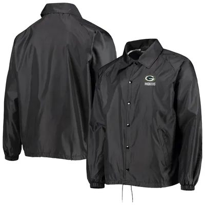 Green Bay Packers Dunbrooke Coaches Classic Raglan Full-Snap Windbreaker Jacket - Black