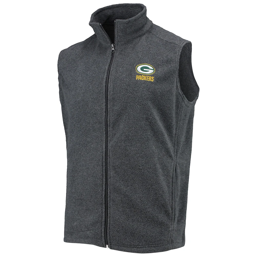 Dunbrooke Gris Green Bay Packers Houston Fleece Full-Zip Vest pour homme