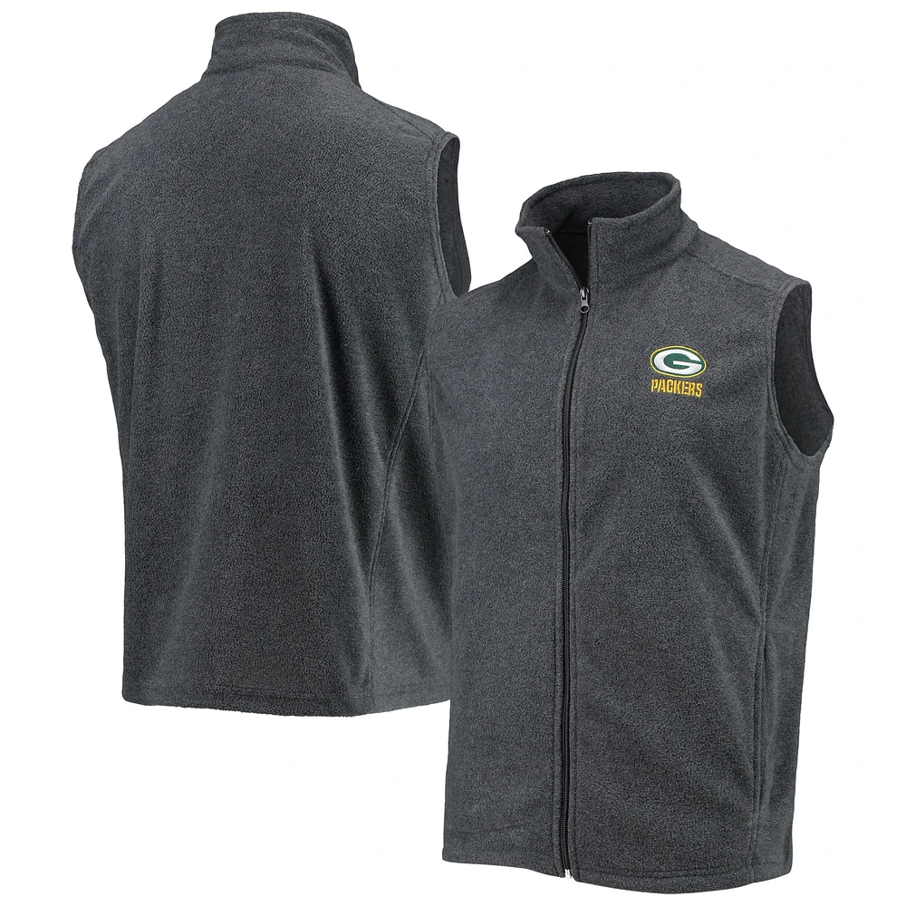 Dunbrooke Gris Green Bay Packers Houston Fleece Full-Zip Vest pour homme