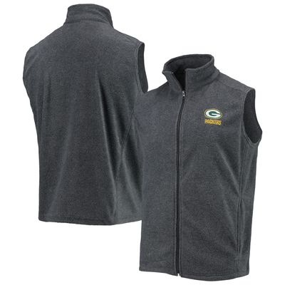 Men's Dunbrooke Gray Green Bay Packers Houston Fleece Full-Zip Vest