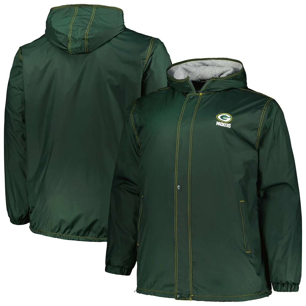 Dunbrooke Green Bay Packers Big & Tall Legacy Stadium Veste entièrement zippée pour homme