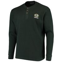 Men's Dunbrooke Green Bay Packers Logo Maverick Thermal Henley Long Sleeve T-Shirt