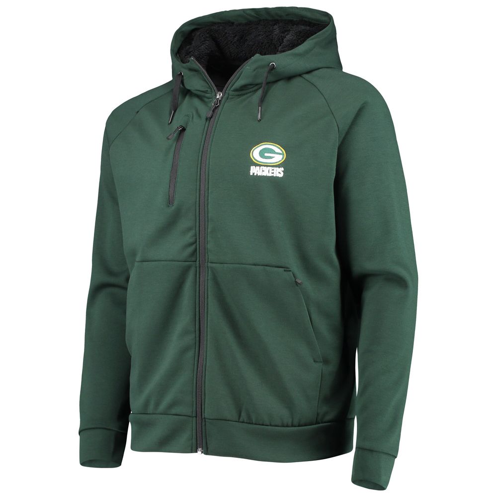 Men's Dunbrooke Green Bay Packers Shag Tri-Blend Full-Zip Raglan Hoodie