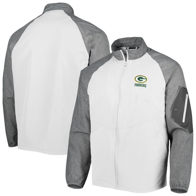 Veste coupe-vent Dunbrooke Green Bay Packers Hurricane Raglan pour homme avec fermeture éclair intégrale