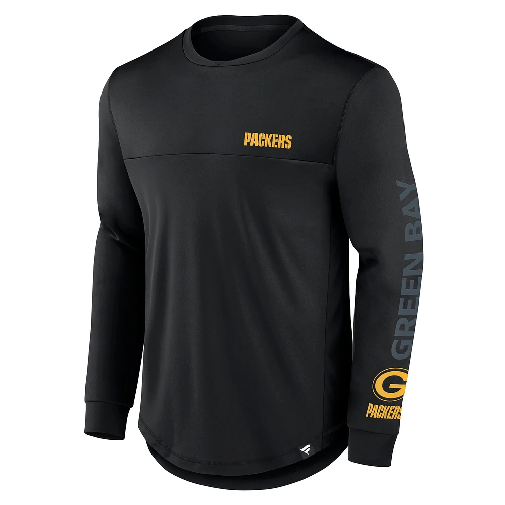 T-shirt à manches longues Blackout des Packers de Green Bay Fanatics pour hommes