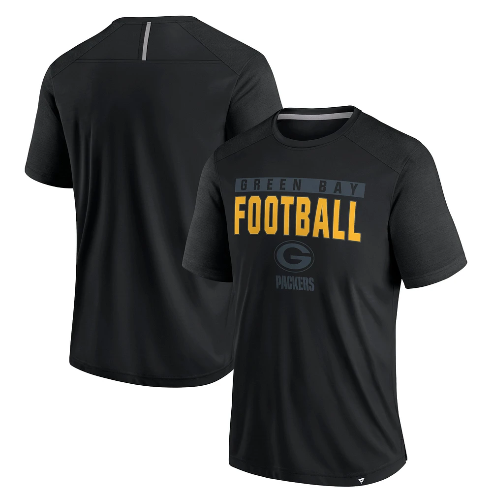 T-shirt noir pour homme Fanatics Defender Blackout des Packers de Green Bay