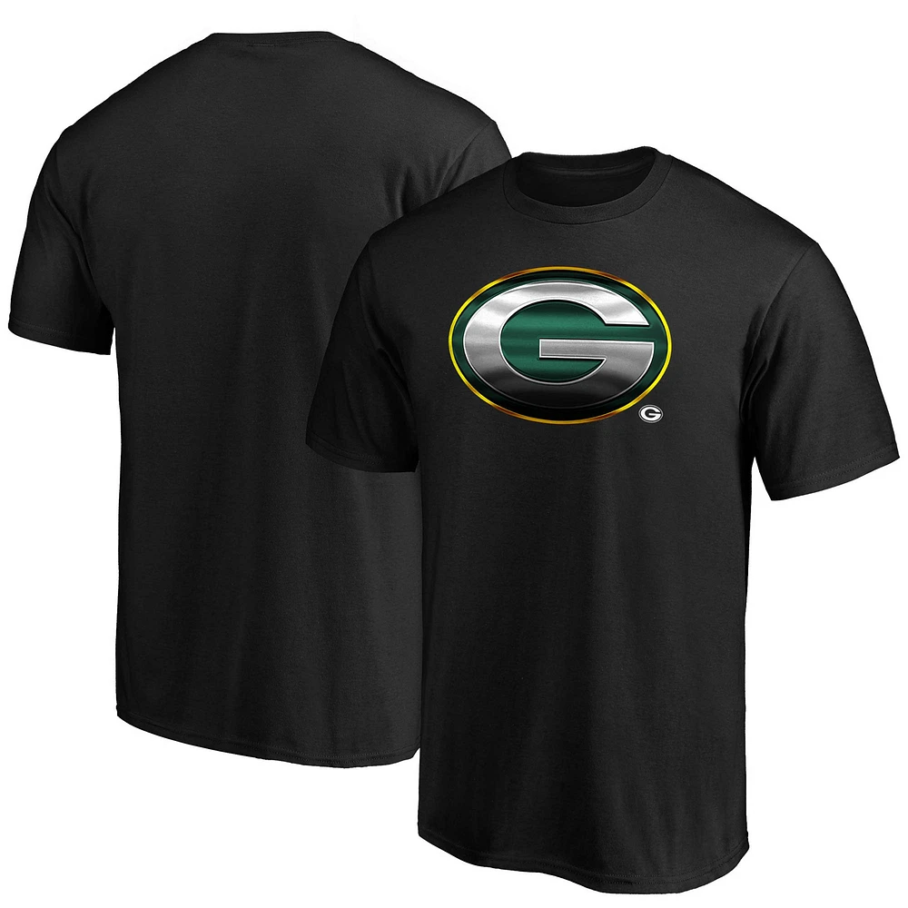 Men's Fanatics Black Green Bay Packers Midnight Mascot Team Logo T-Shirt