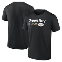 T-shirt Fanatics pour hommes, noir, avec le logo Pride des Green Bay Packers