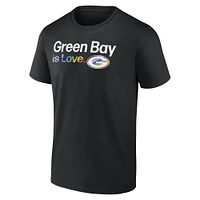 T-shirt Fanatics pour hommes, noir, avec le logo Pride des Green Bay Packers