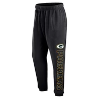 Men's Fanatics Black Green Bay Packers Wordmark Logo Sweatpants