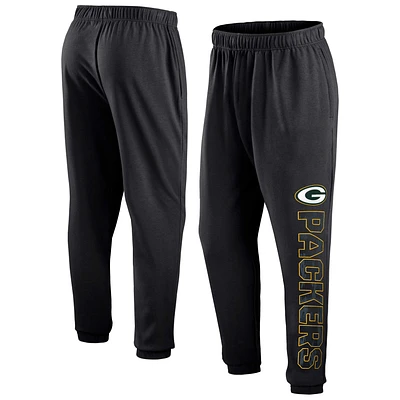 Men's Fanatics Black Green Bay Packers Wordmark Logo Sweatpants