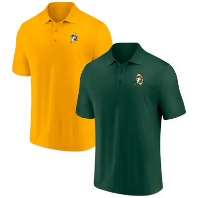 Green Bay Packers Fanatics Branded Home & Away Throwback 2-Pack Polo Set - Green/Gold