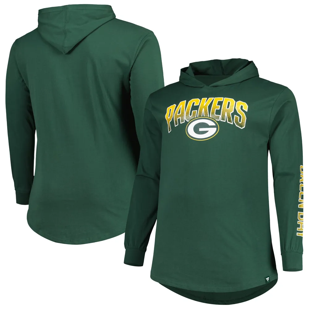 Lids Green Bay Packers Big & Tall Raglan Short Sleeve Pullover Hoodie -  Heathered Gray/Green