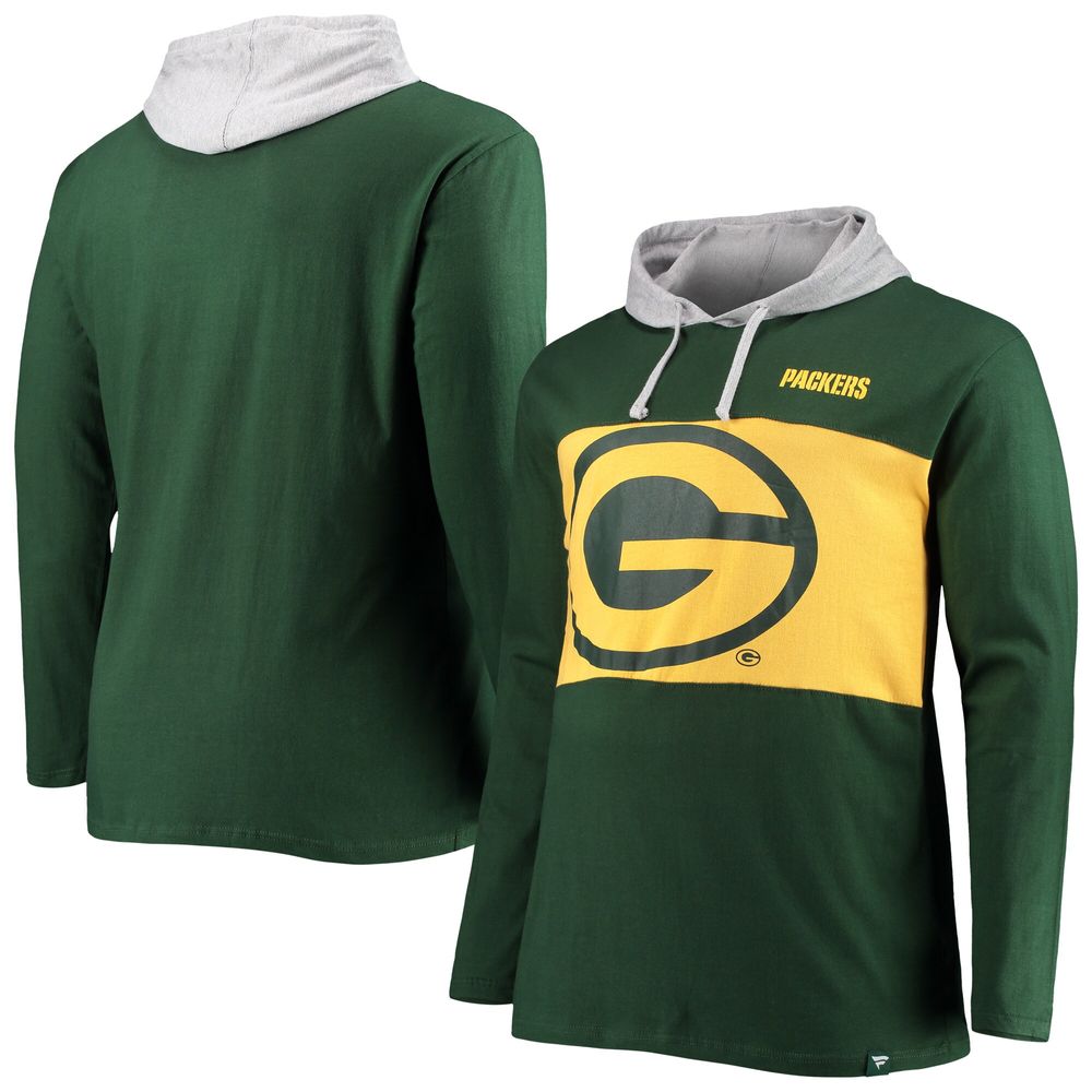 Green Bay Packers T Shirt NFL Apparel Long Sleeve Hooded Mens Size Small