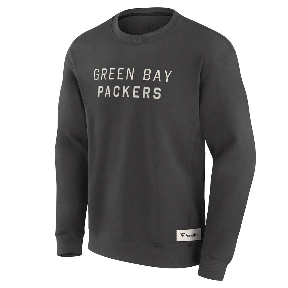 Men's Fanatics Charcoal Green Bay Packers Elements Future Ground Lettering Pullover Sweatshirt