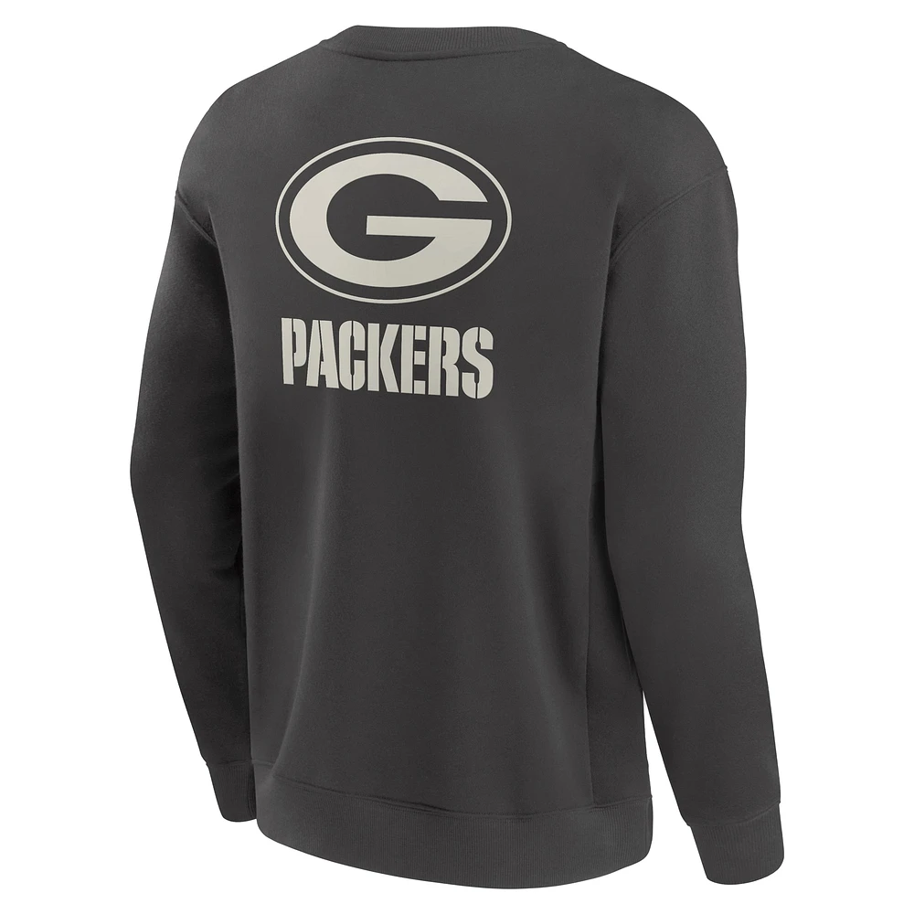 Men's Fanatics Charcoal Green Bay Packers Elements Future Ground Lettering Pullover Sweatshirt