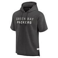 Sweat à capuche manches courtes pour homme Fanatics Charcoal Green Bay Packers Elements Future Ground Lettering