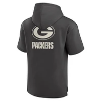 Sweat à capuche manches courtes pour homme Fanatics Charcoal Green Bay Packers Elements Future Ground Lettering