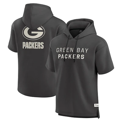 Sweat à capuche manches courtes pour homme Fanatics Charcoal Green Bay Packers Elements Future Ground Lettering