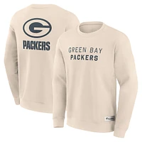 Men's Fanatics Cream Green Bay Packers Elements Future Ground Lettering Pullover Sweatshirt
