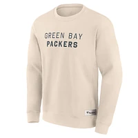 Men's Fanatics Cream Green Bay Packers Elements Future Ground Lettering Pullover Sweatshirt