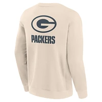 Men's Fanatics Cream Green Bay Packers Elements Future Ground Lettering Pullover Sweatshirt