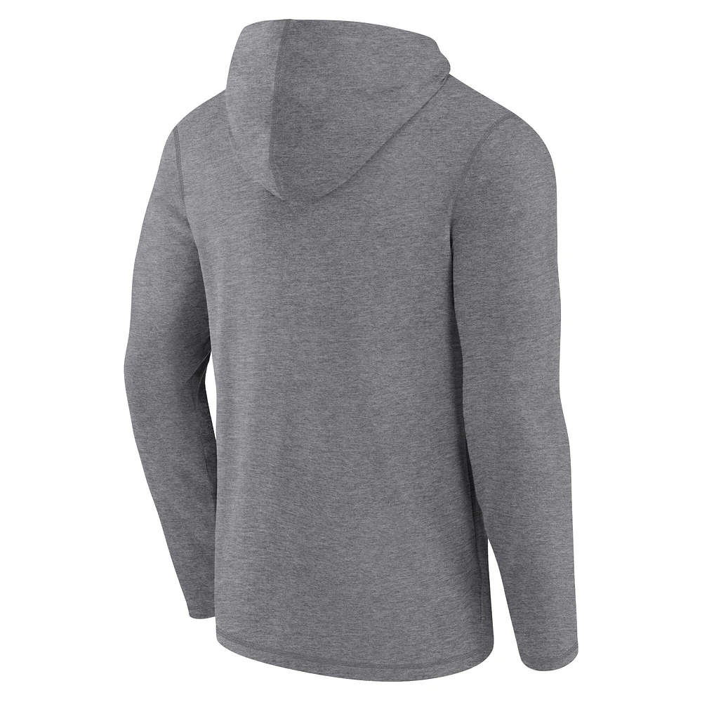 T-shirt à capuche manches longues avec logo fanatiques gris Green Bay Packers pour hommes