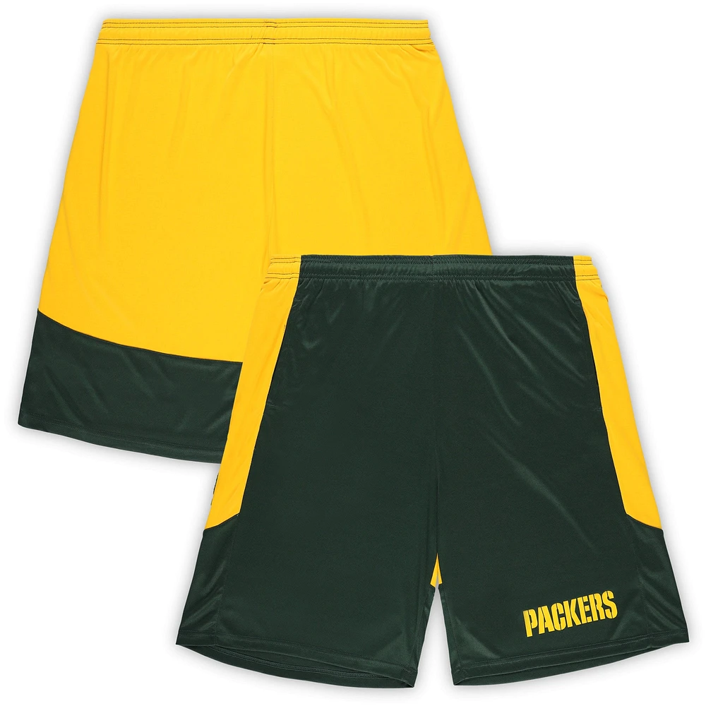 Short de lancement Fanatics Green Bay Packers Big & Tall pour homme, vert/or