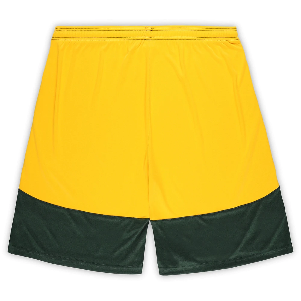 Short de lancement Fanatics Green Bay Packers Big & Tall pour homme, vert/or