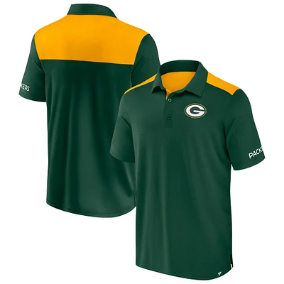 Polo colorblock vert/or Fanatics pour homme des Packers de Green Bay