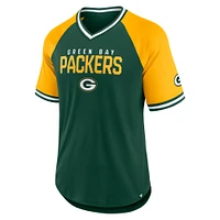 T-shirt raglan Hashmark vert/doré pour homme des Packers de Green Bay Fanatics