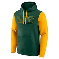 Sweat à capuche enfiler Fanatics Green Bay Packers Outline pour homme, vert/or