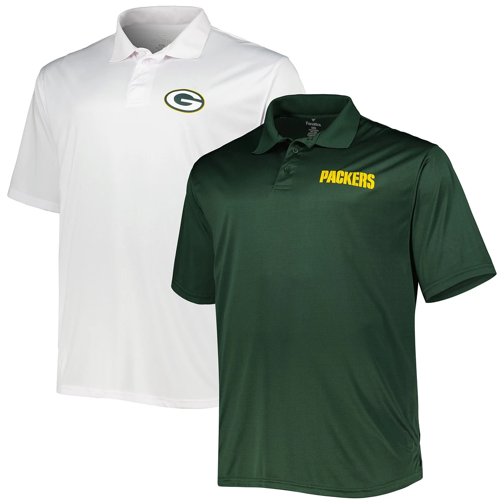 Ensemble de deux polos unis Fanatics vert/blanc Green Bay Packers pour hommes