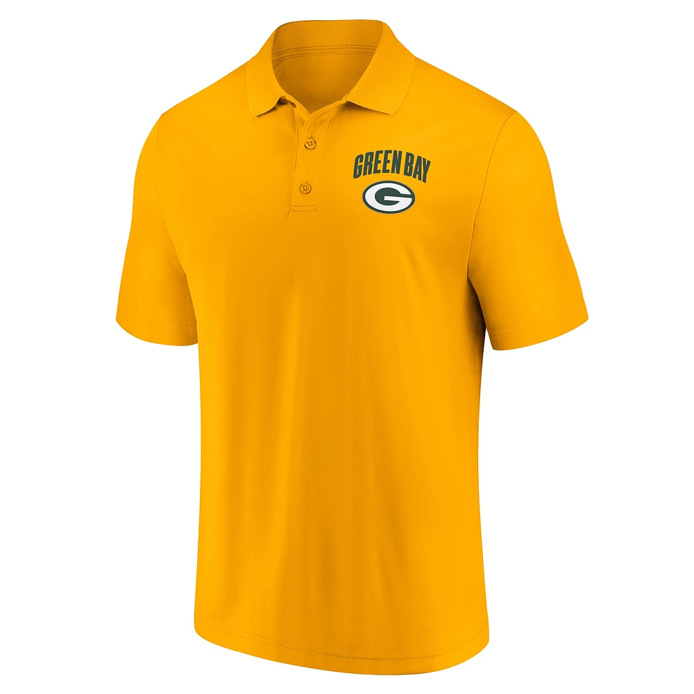 Men's Fanatics Green Bay Packers Lockup Two-Pack Polo Set