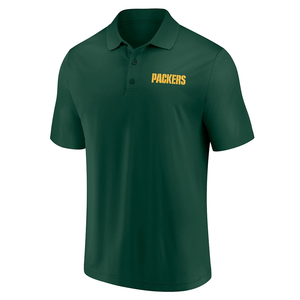 Men's Fanatics Green Bay Packers Lockup Two-Pack Polo Set