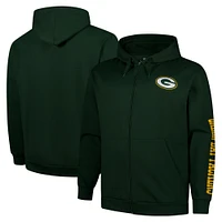 Men's Fanatics  Green Bay Packers Big & Tall Sleeve Hit Full-Zip Hoodie