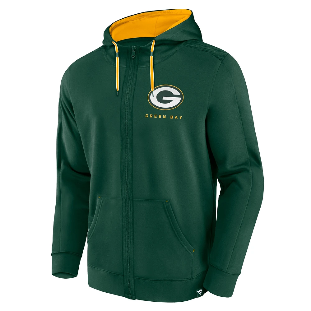 Men's Fanatics  Green Bay Packers Defender Evo Full-Zip Hoodie