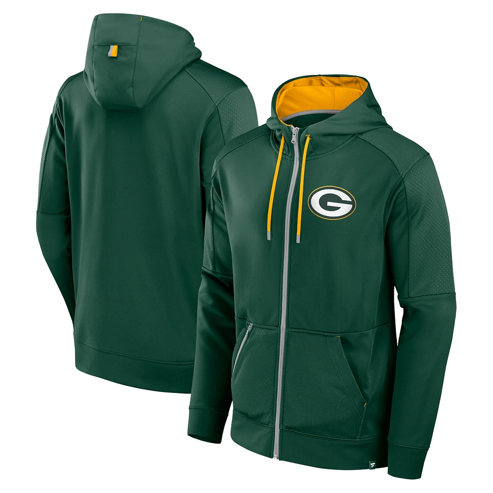 Men's Fanatics Green Bay Packers Defender Full-Zip Hoodie