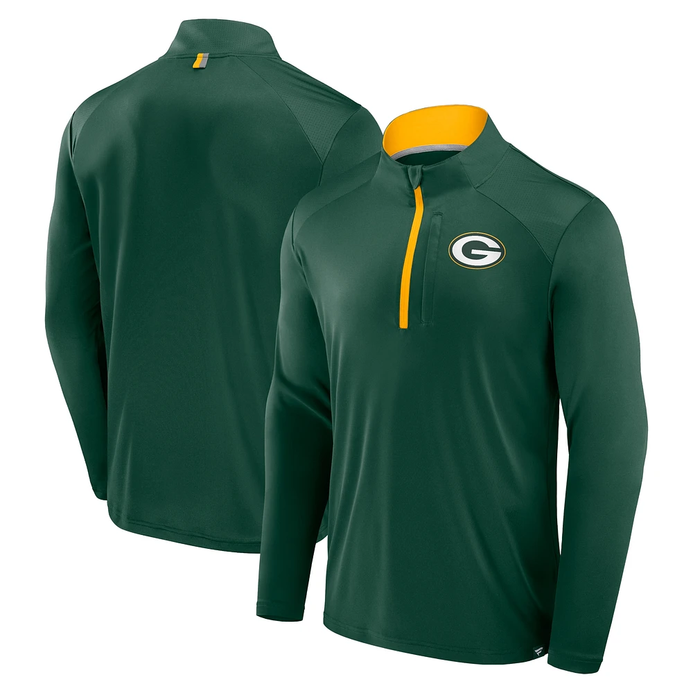 Veste à manches longues et fermeture éclair quart de tour pour homme Fanatics Green Bay Packers Defender