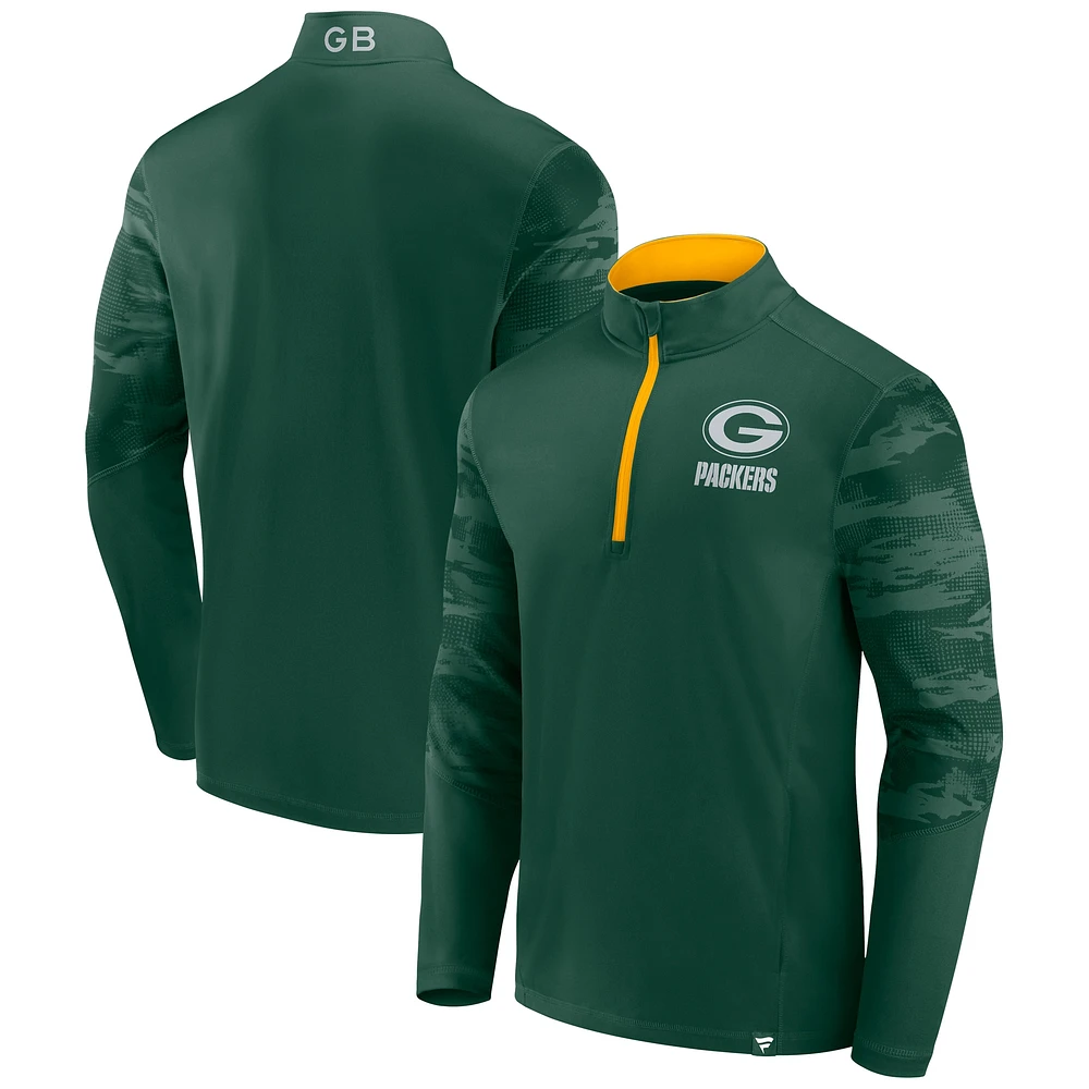 Sweat-shirt à fermeture éclair quart de tour Defender des Packers Green Bay pour hommes la marque Fanatics