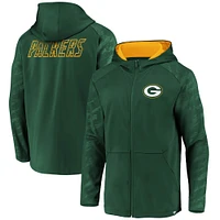 Men's Fanatics Green Bay Packers Iconic Embossed Defender Full-Zip Hoodie