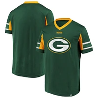 T-shirt à col en V avec logo emblématique Hashmark Fanatics Green Bay Packers pour hommes