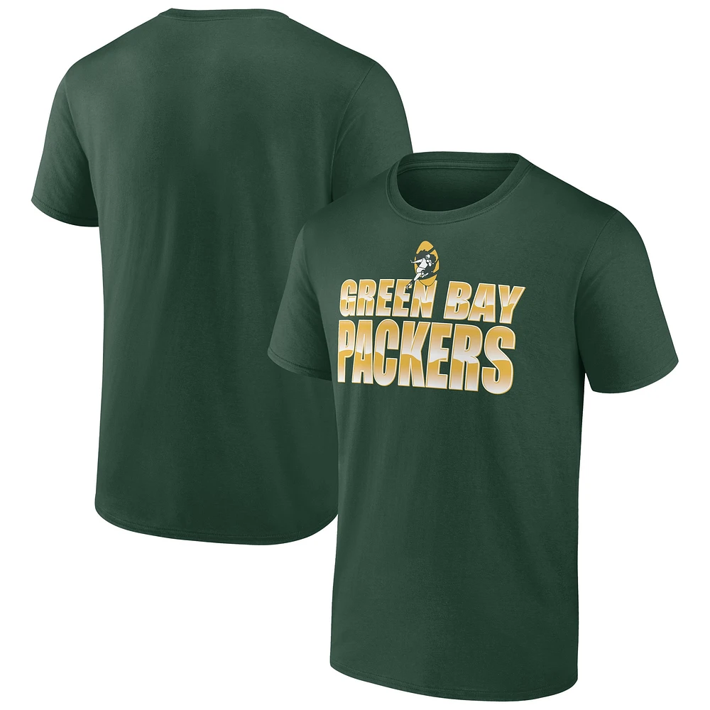 T-shirt Fanatics pour homme, vert, avec le logo Stadium Wave des Packers de Green Bay