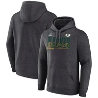 Sweat à capuche en polaire pour homme Fanatics Heather Charcoal Green Bay Packers 2024 NFL Playoffs