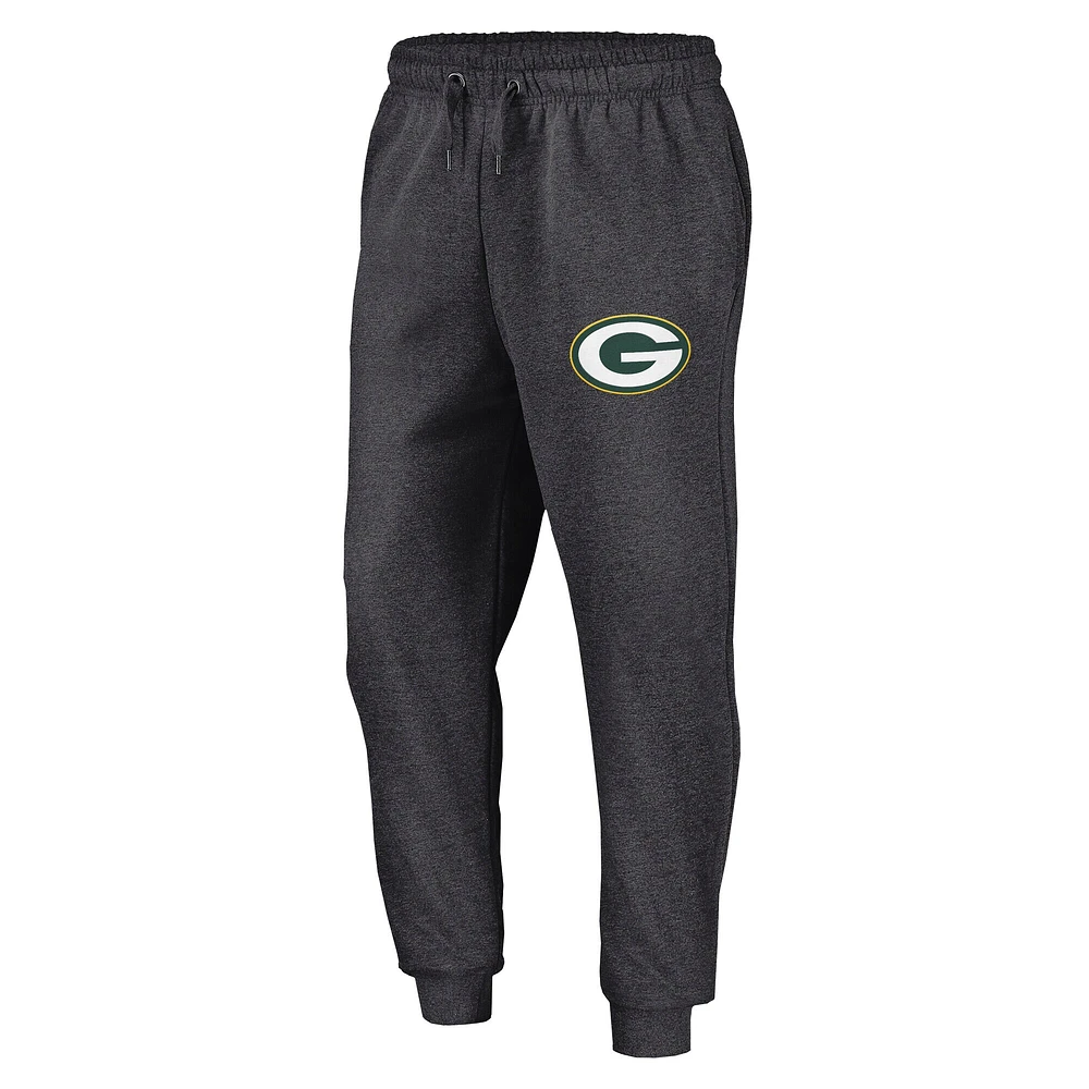 Pantalon de jogging en polaire Boost Fanatics Heather Charcoal pour homme des Green Bay Packers