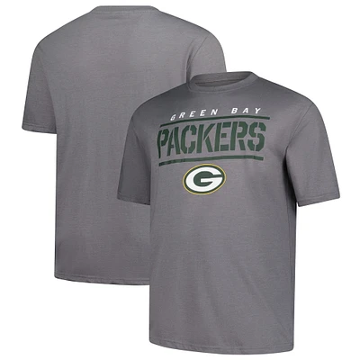 Men's Fanatics Heather Gray Green Bay Packers Big & Tall Top Notch T-Shirt
