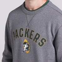 Men's Fanatics  Heather Gray Green Bay Packers Loop Terry Pullover Sweatshirt