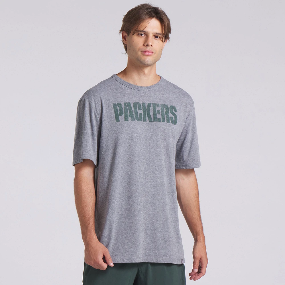 T-shirt tri-blend gris chiné Fanatics pour homme, des Packers de Green Bay, avec passe Rush